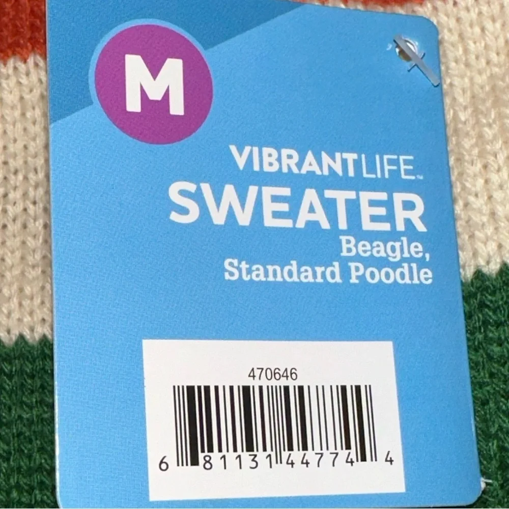 NEW VibrantLife Dog / Pet Multicolor Striped Knit Sweater Skirt